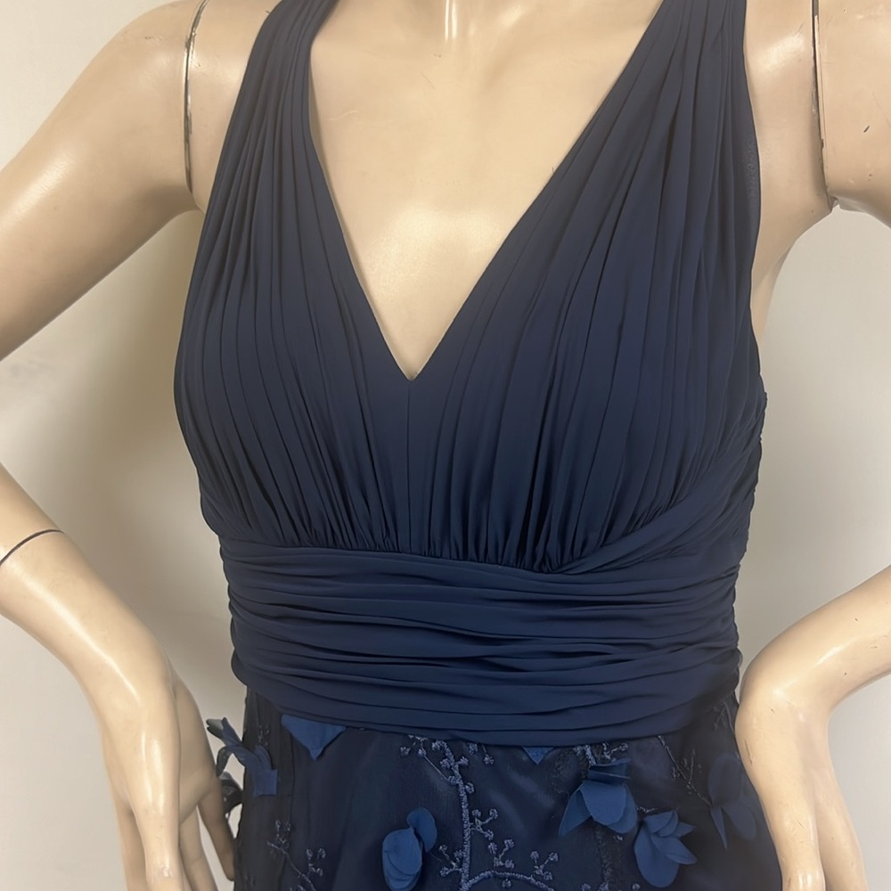 Aidan by Aidan Mattox sleeveless embroidered V-neck long gown - Picture 7 of 12